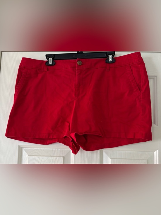 Liz Claiborne Pants - Liz Claiborne Bright Red Cotton Blend Casual Shorts size 18 Fourth of July